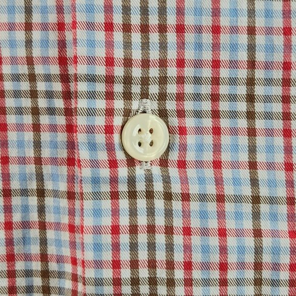 Peter Millar Men Large Multicolor Plaid Long Sleeve Button Up Shirt 100% Cotton - Picture 6 of 16